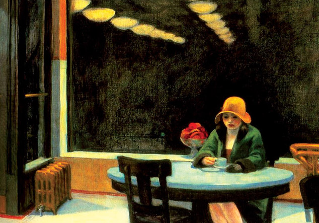 Automat by Edward Hopper Greetings Card